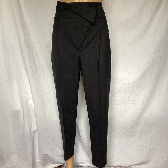 Peserico Italian Charcoal Aysmmetric zipper Dress Pants 40 / 6 - Picture 1 of 8